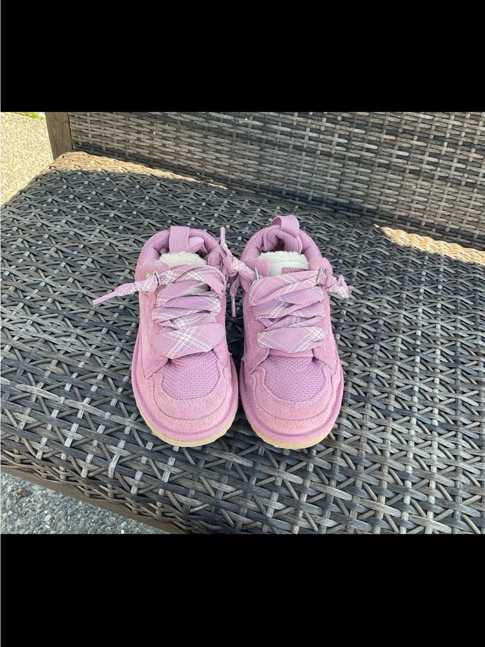 UGG Girls Pink Lace-Up Sneakers